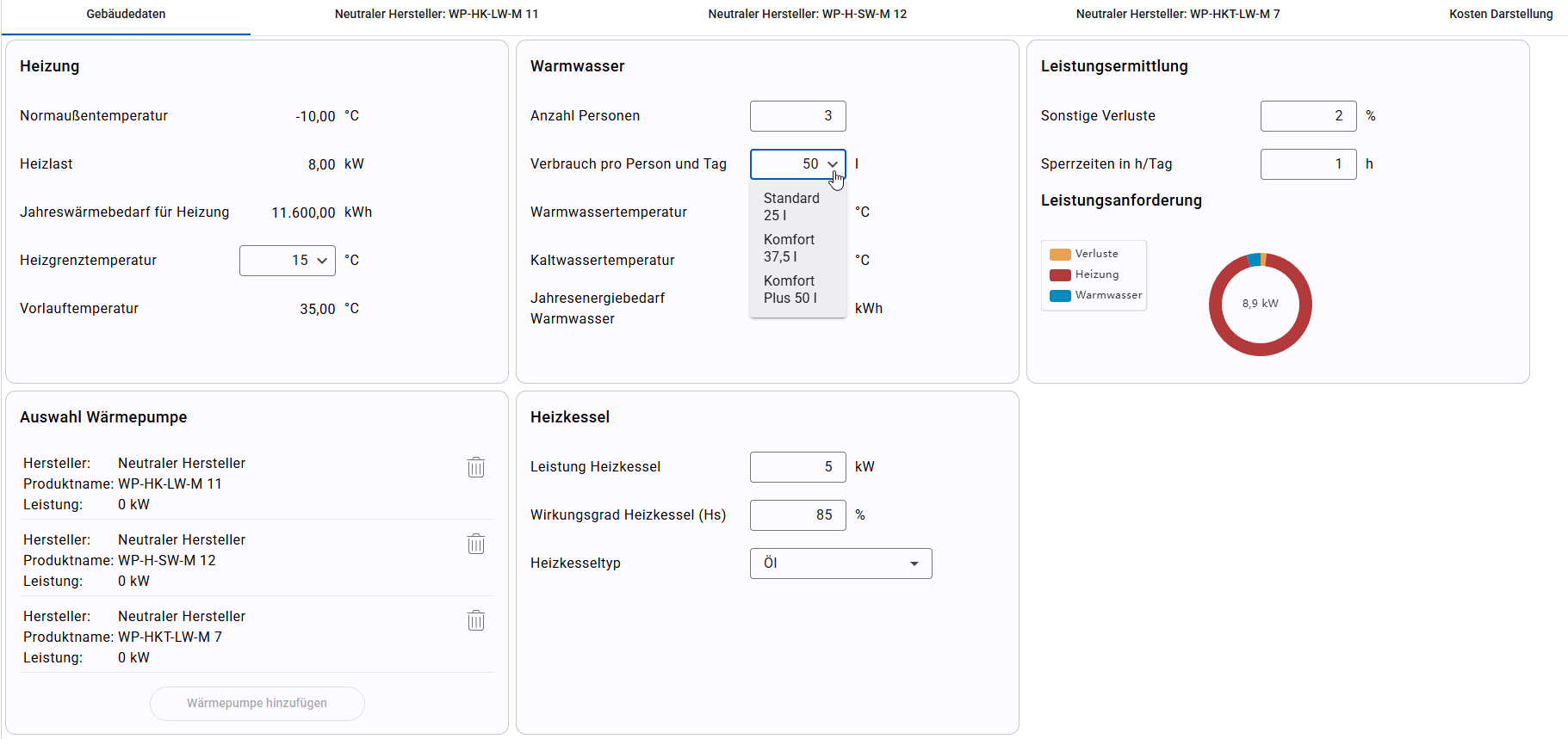 (1) Wärmepumpenauslegung mit WP-Berater Construct-X Hottgenroth