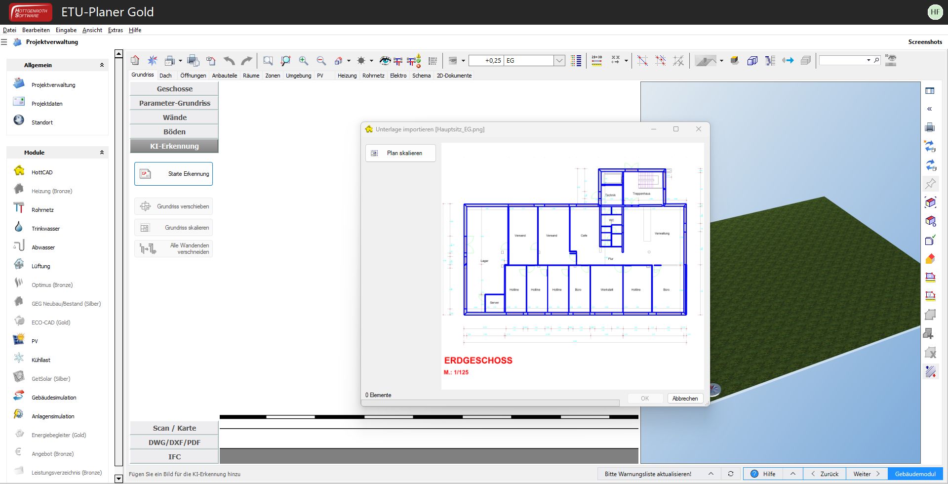 Pläne importieren in HottCad 