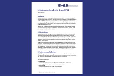 BVBS veröffentlicht Kartellrecht-Leitfaden