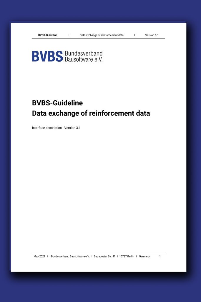 BVBS-Richtlinie Austausch von Bewehrungsdaten 3.1 Englisch