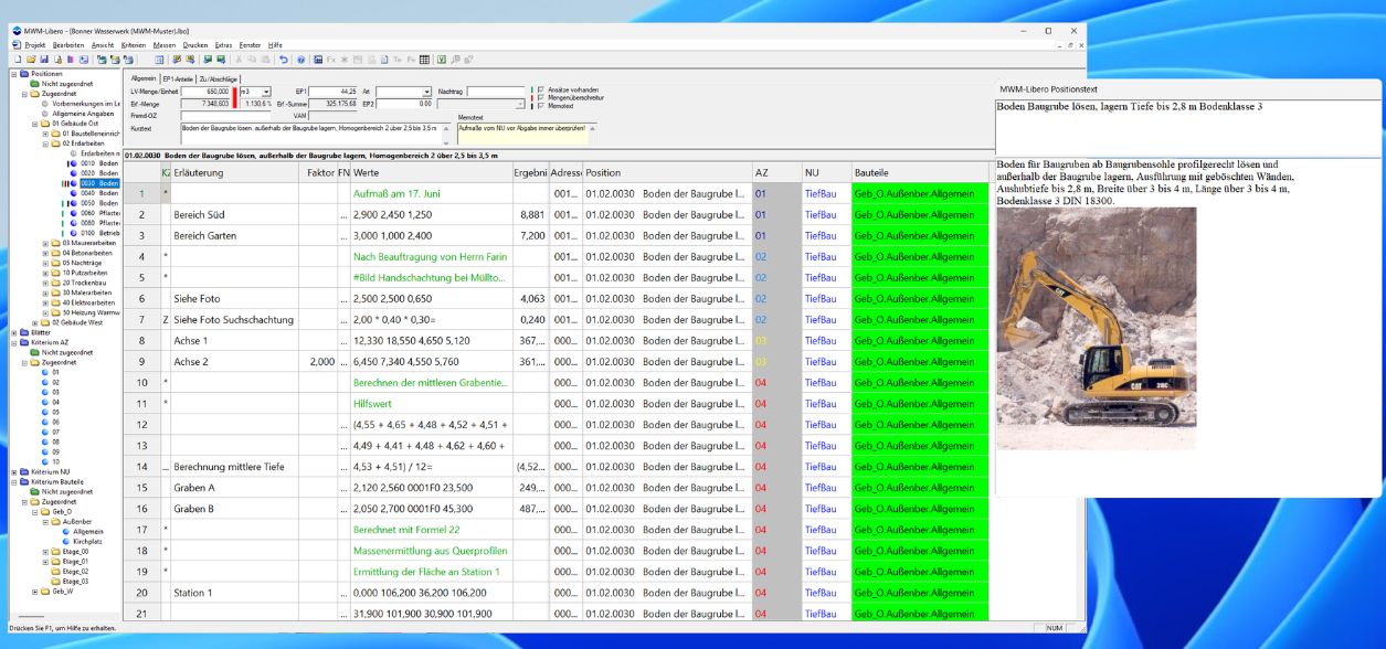 Screenshot MWM-Libero mit formatierten Texten und Bildern