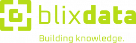 Grüne Wordmarke der blixdata GmbH mit 