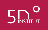 Logo des 5D Instituts mit rotem Hintergrund und weißer Schrift 