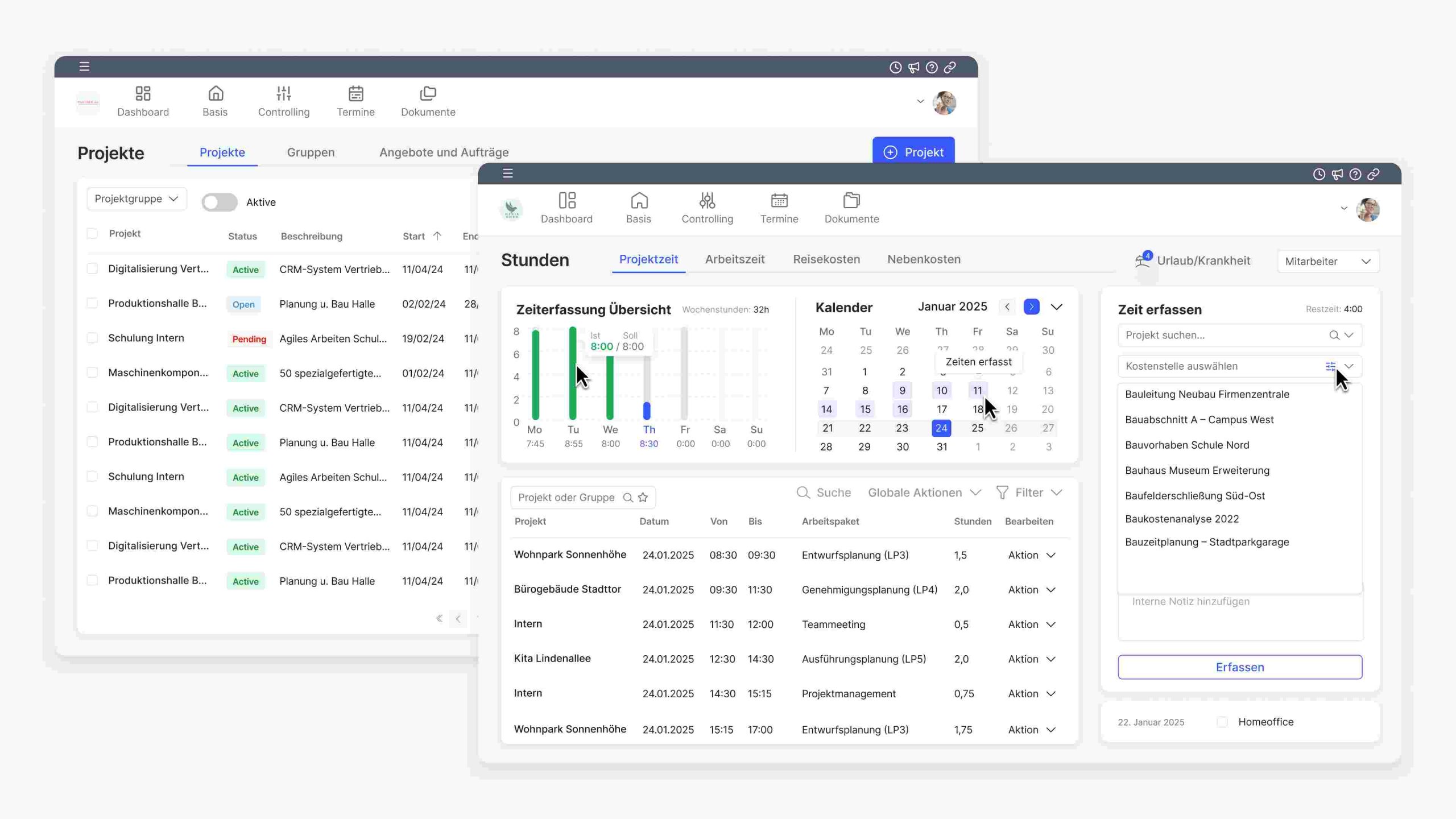 SCreenshot aus der Software untermstrich one