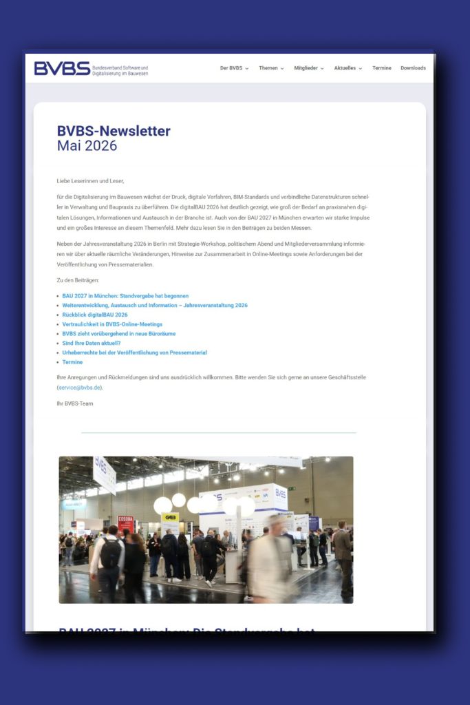 Titelbild des BVBS-Newsletters, Ausgabe 02/2026
