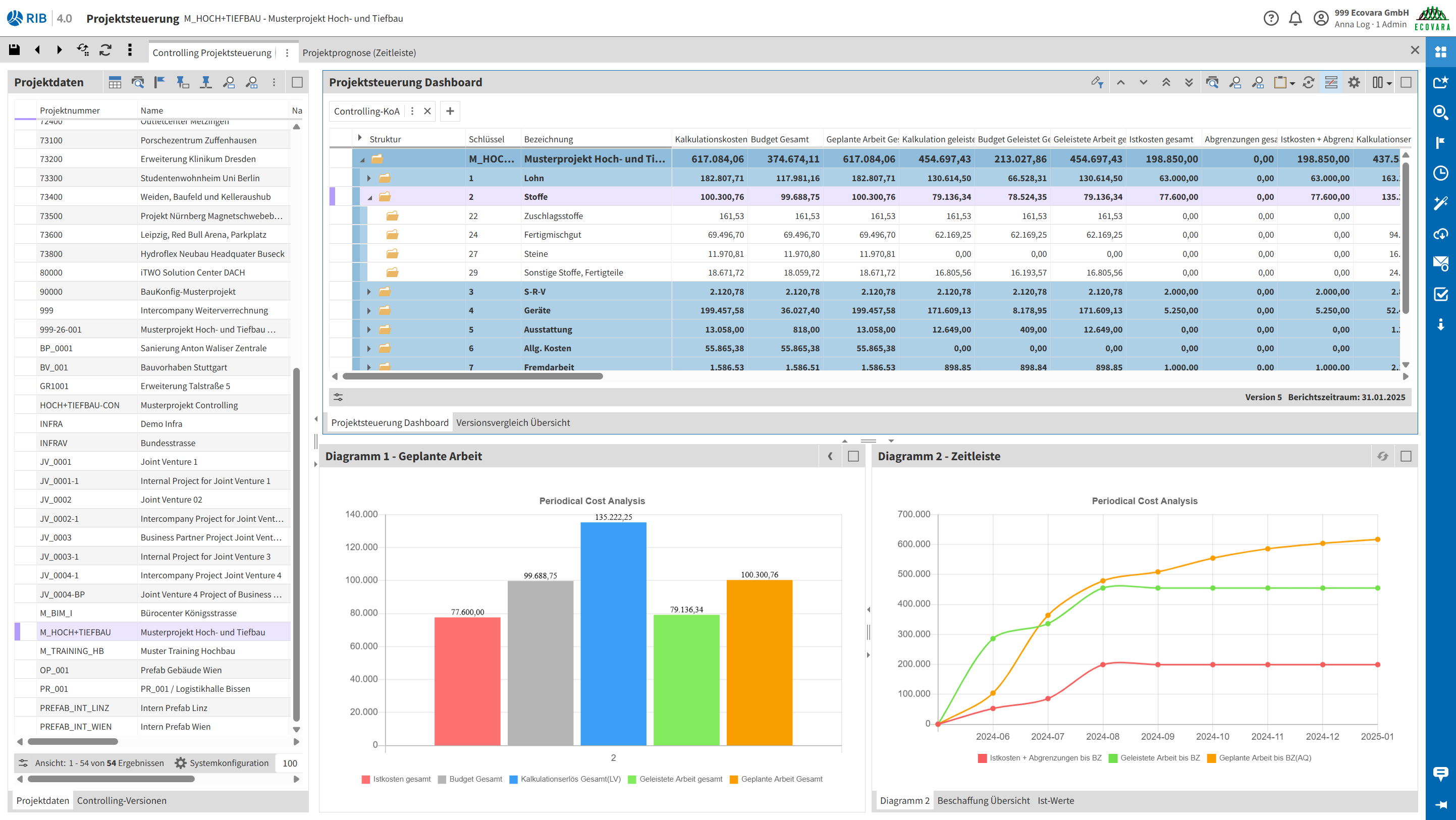 Screenshot aus der Software RIB 4.0 