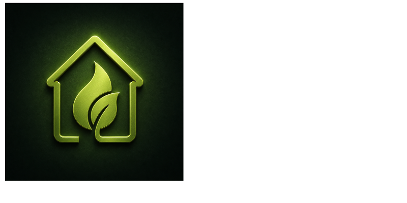 Logo von SHK Brain mit Hausumriss und grünem Blatt 